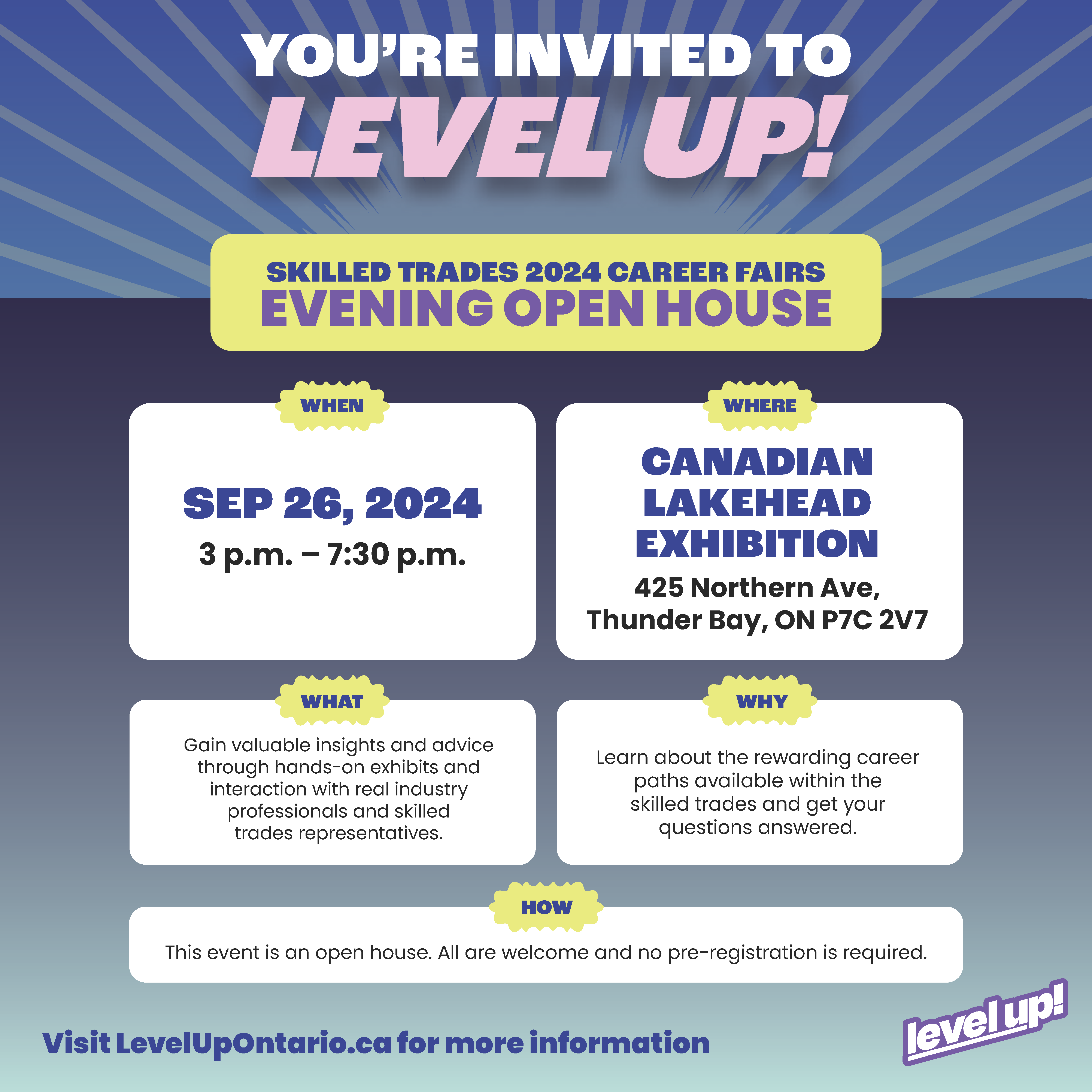 Level Up! Career Fair is coming to Thunder Bay! C.D. Howe Public School